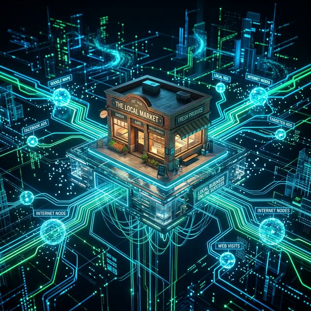 Local Business 3D Network Concept